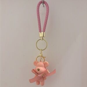 Matchy matchy Pink Bear ribbon keychain